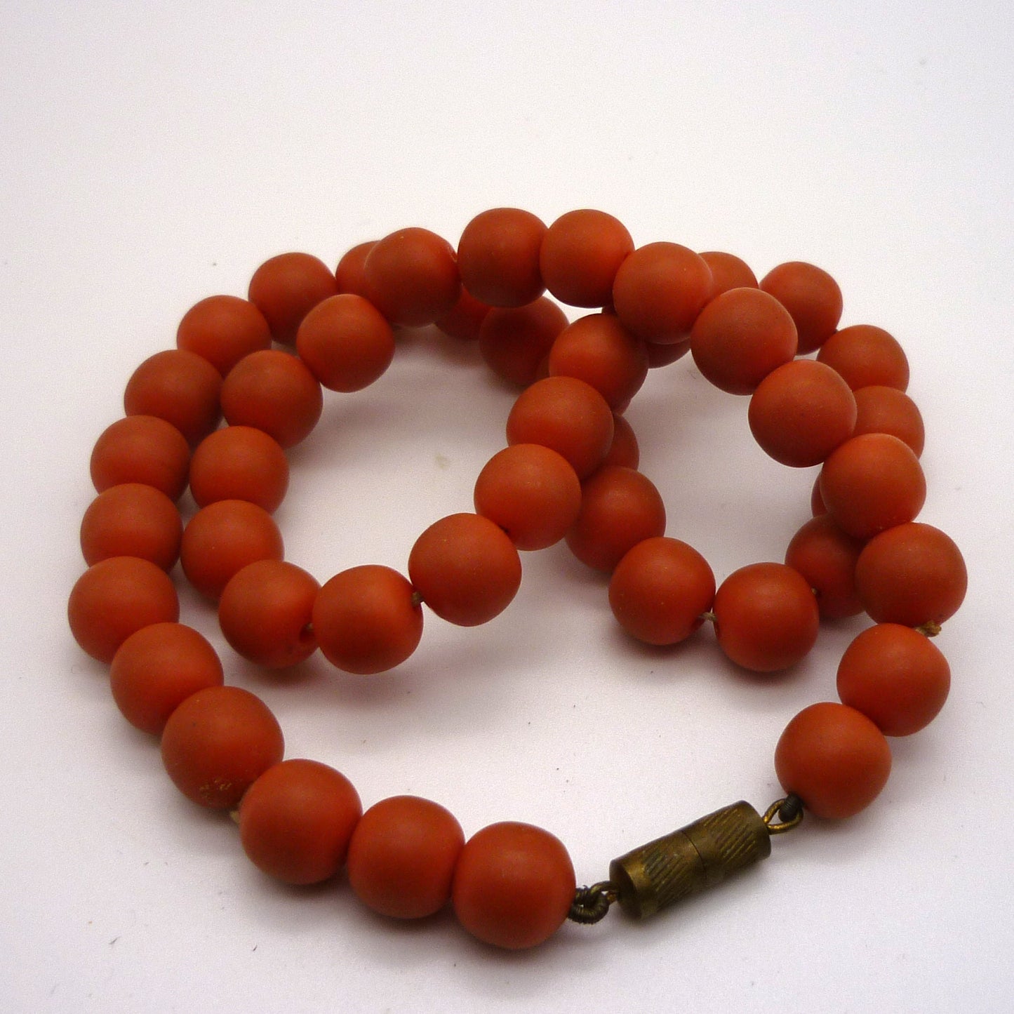Vintage Orange Plastic Beaded Necklace