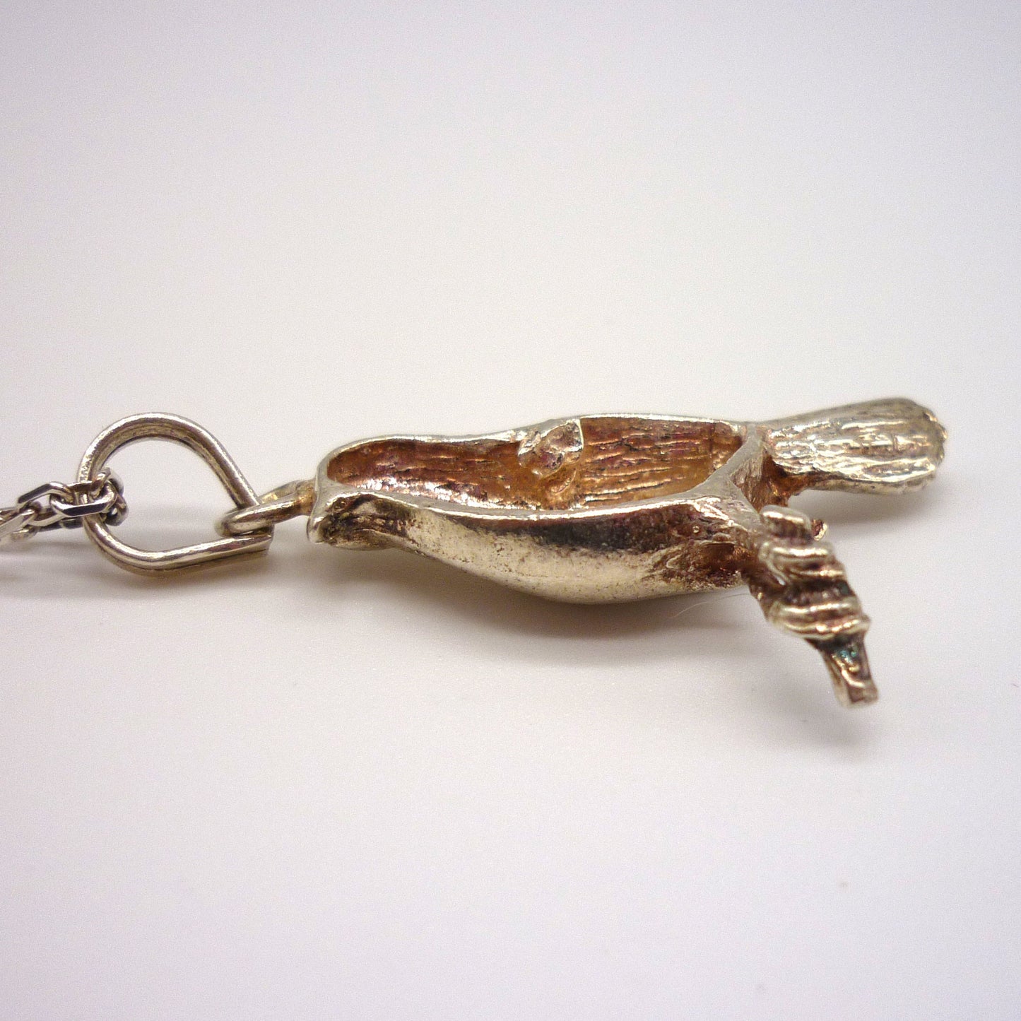 Vintage Silver Bird Pendant on 925 Sterling Square Diamond Cut Belcher Chain