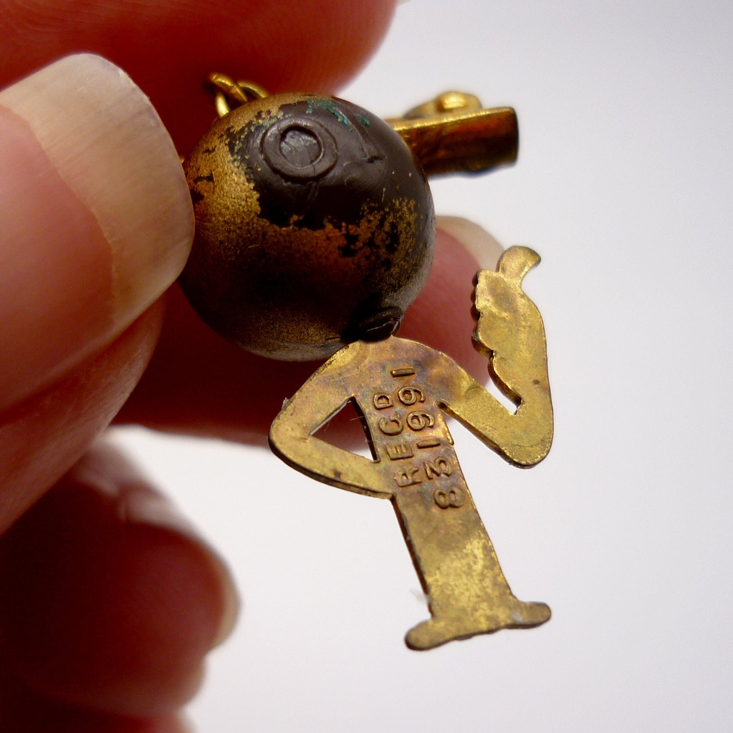 Memorable Order of Tin Hats Pin, Gold Plated Military Figure Badge