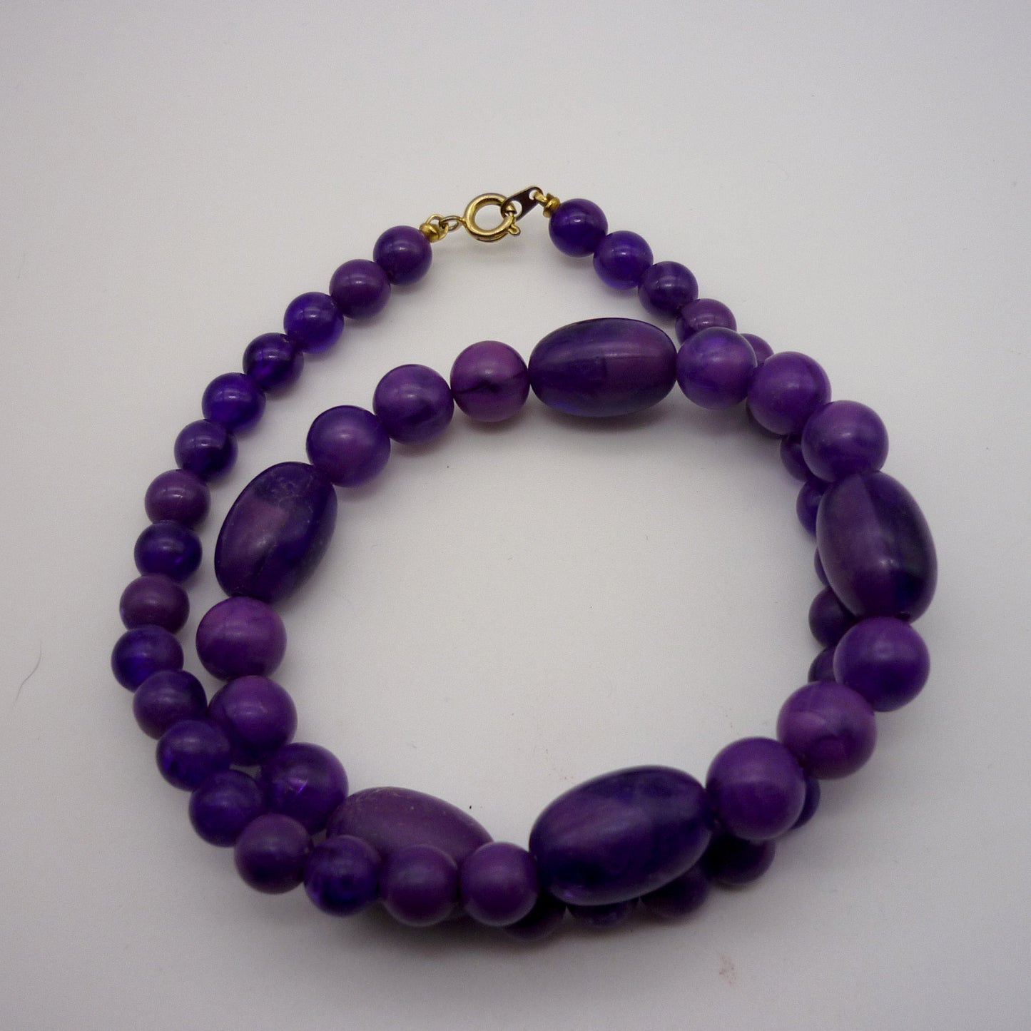 Seventies or Eighties Purple Plastic Beaded Necklace