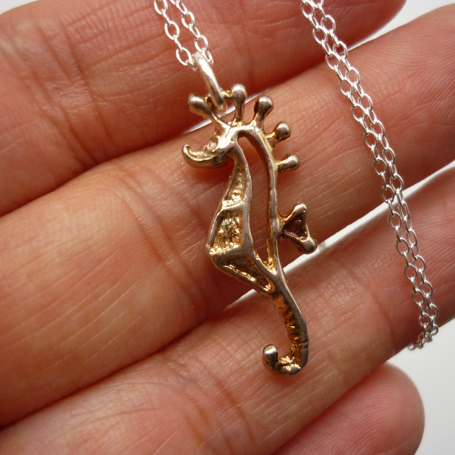 Vintage Silver Seahorse Charm Necklace