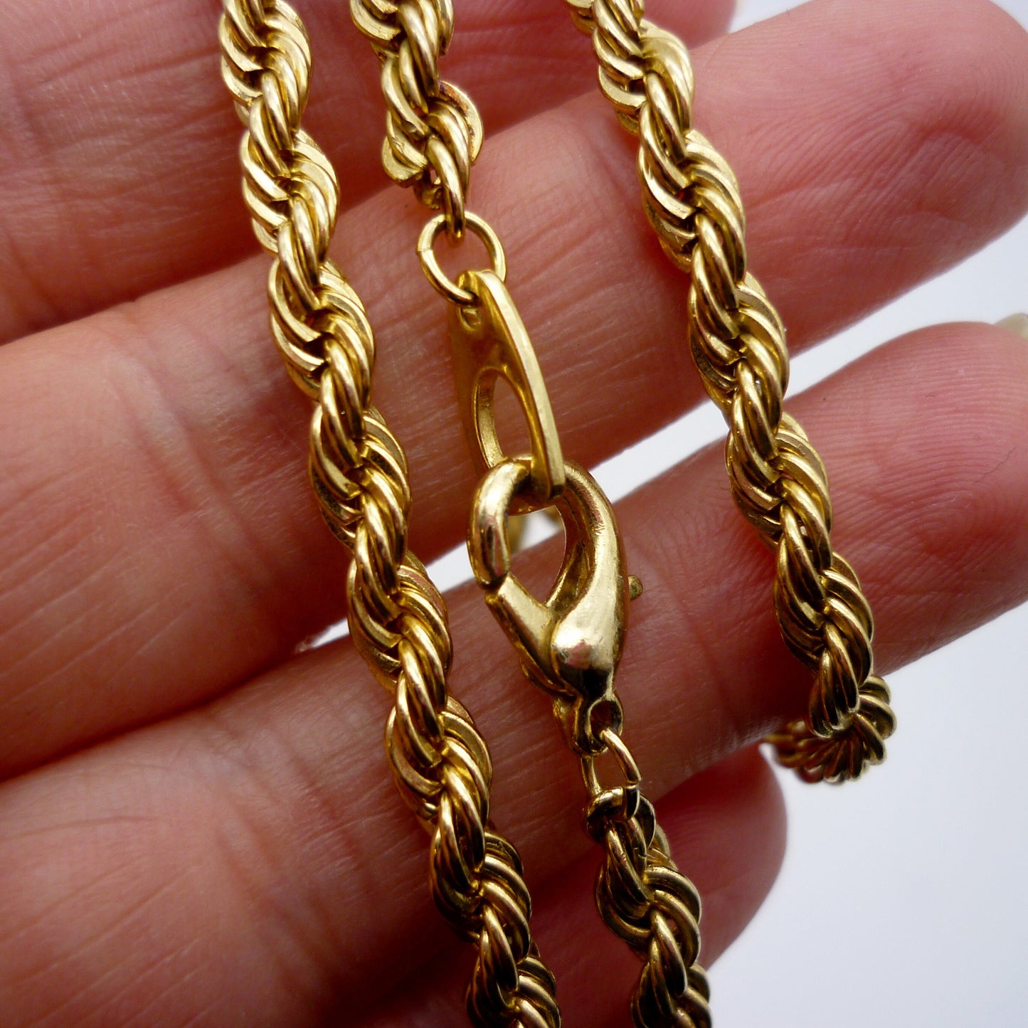 Gold Plated Twist Chain, 18 Inch Gold Necklace