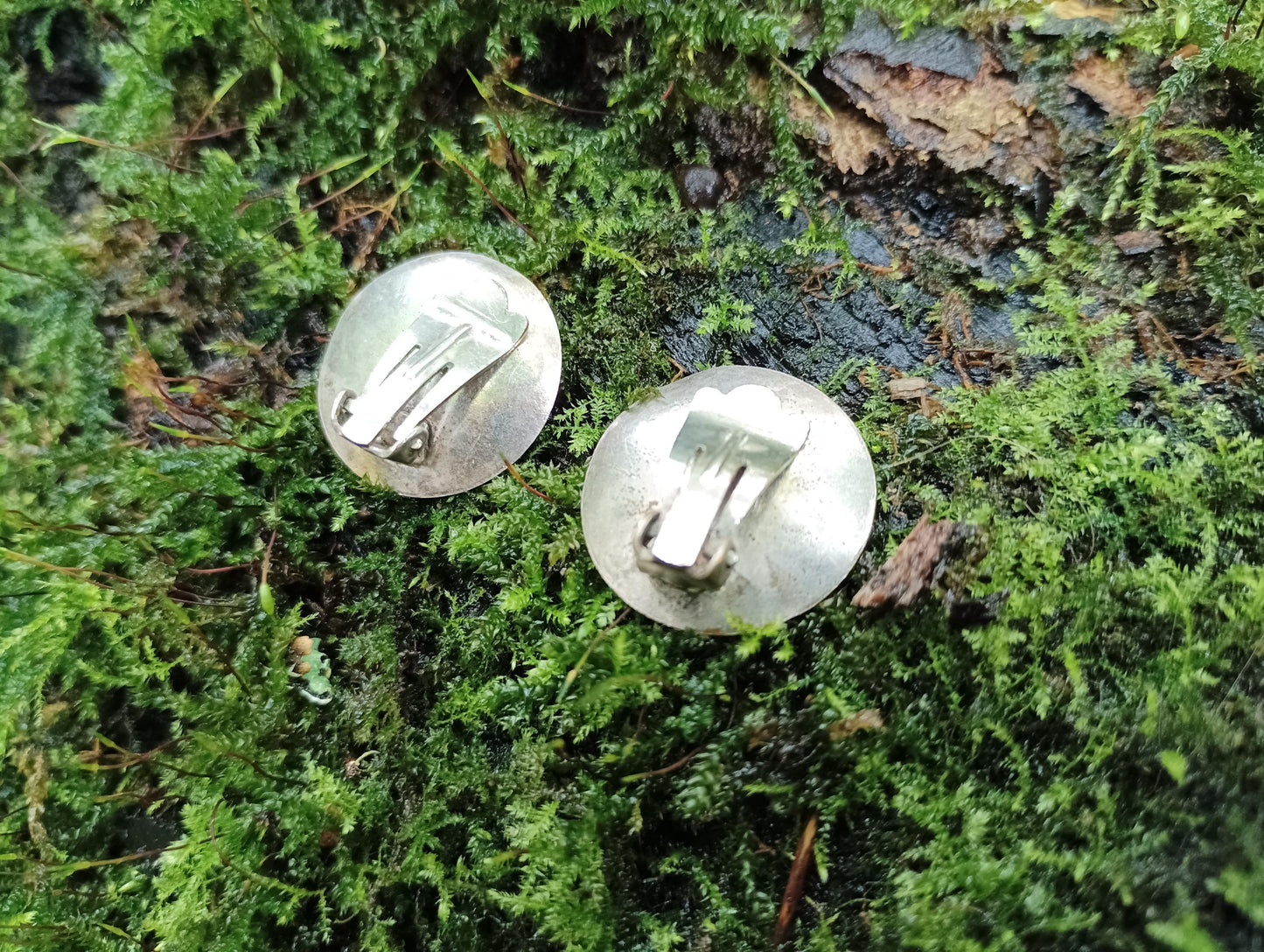 Vintage St Christopher Clip On Earrings: Silver Plated Catholic Jewelry