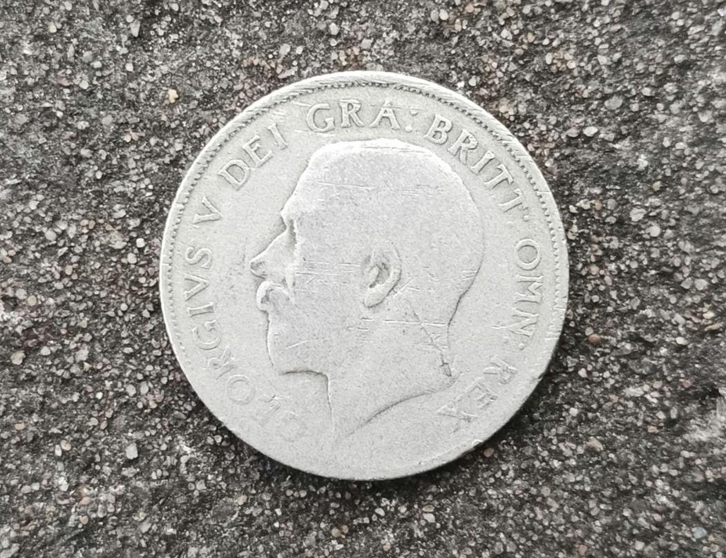 1922 Silver Shilling Coin: King George V, British Currency
