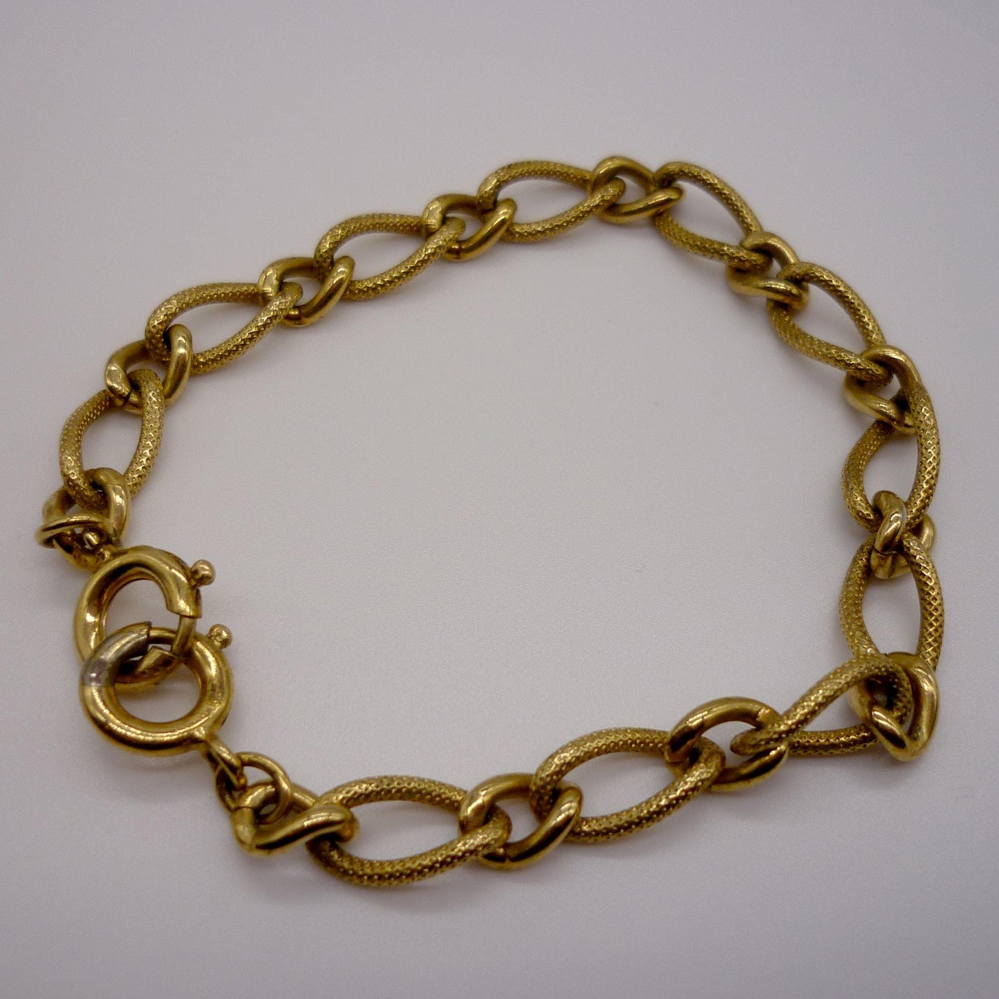Vintage German Gold Plated Bracelet with Double Spring Ring Clasp