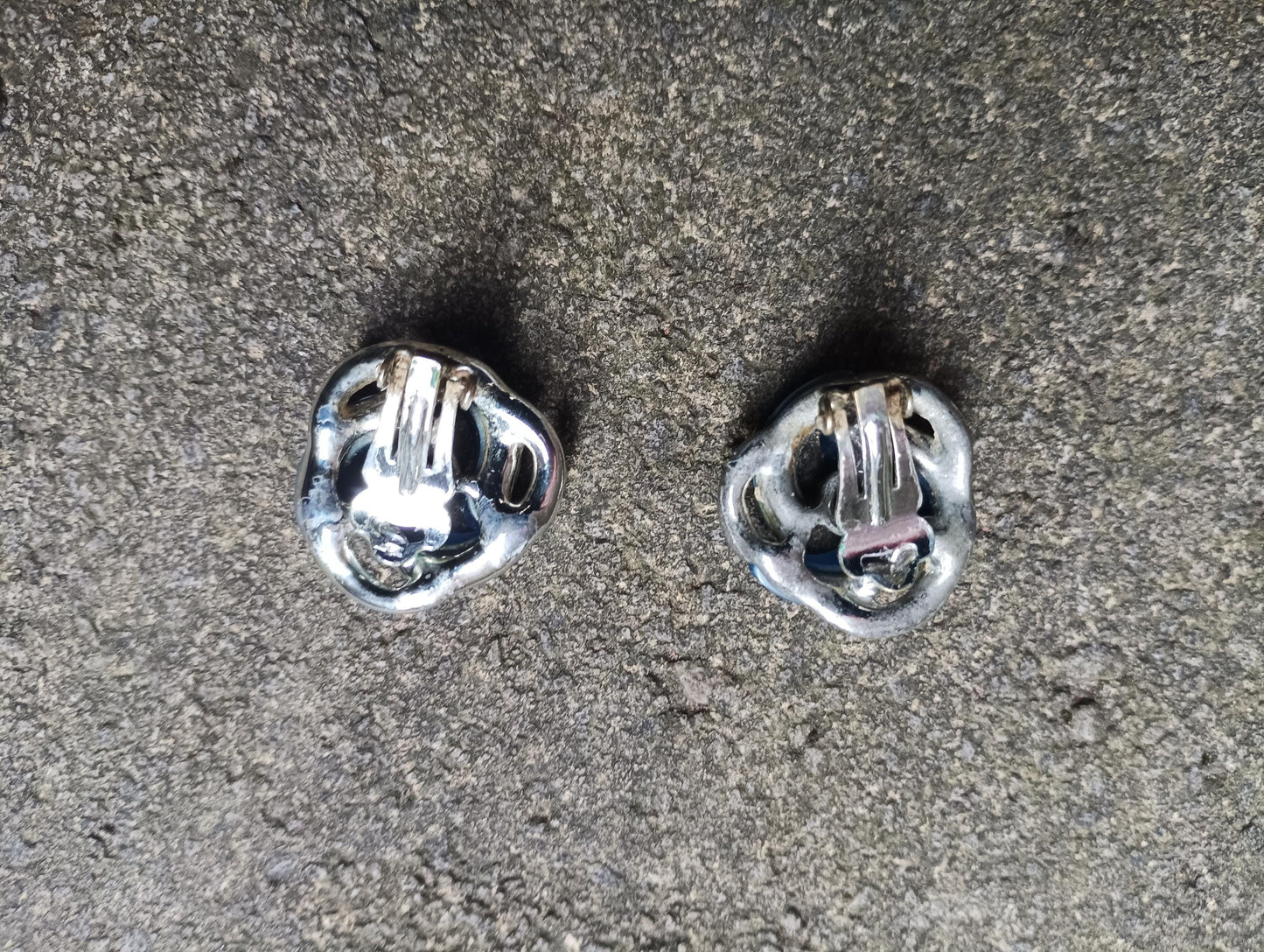 Vintage 1980s Blue Plastic Clip On Earrings: Retro Costume Jewelry