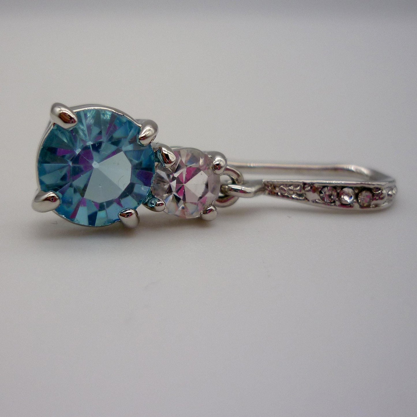 Blue & Clear Crystal Dangle Drop Earrings