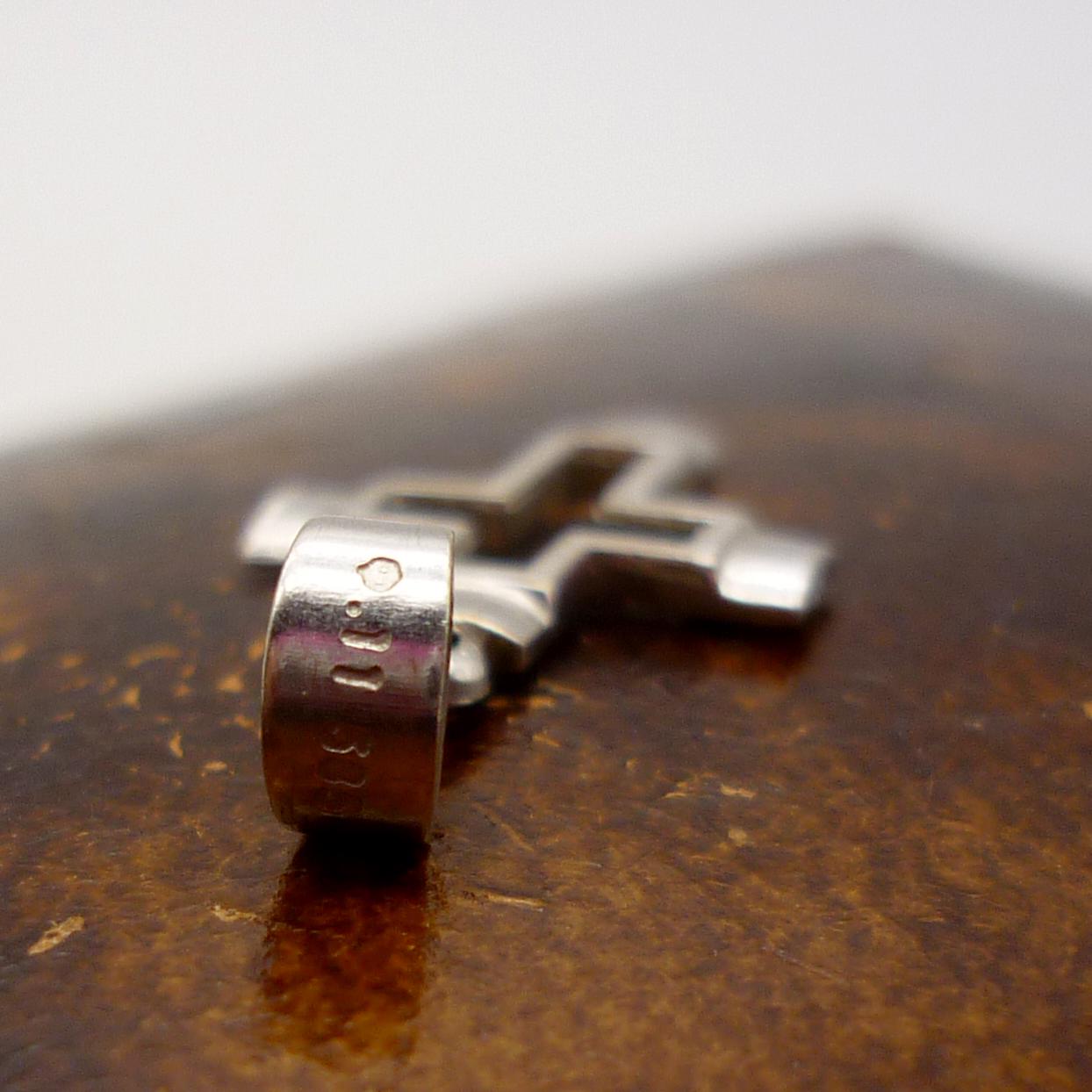 Dainty 14k White Gold Cross Pendant - Small Religious Charm