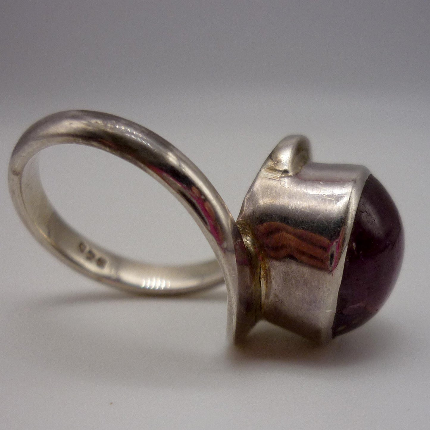 Vintage Silver Blue John Gemstone Ring Size 7.5