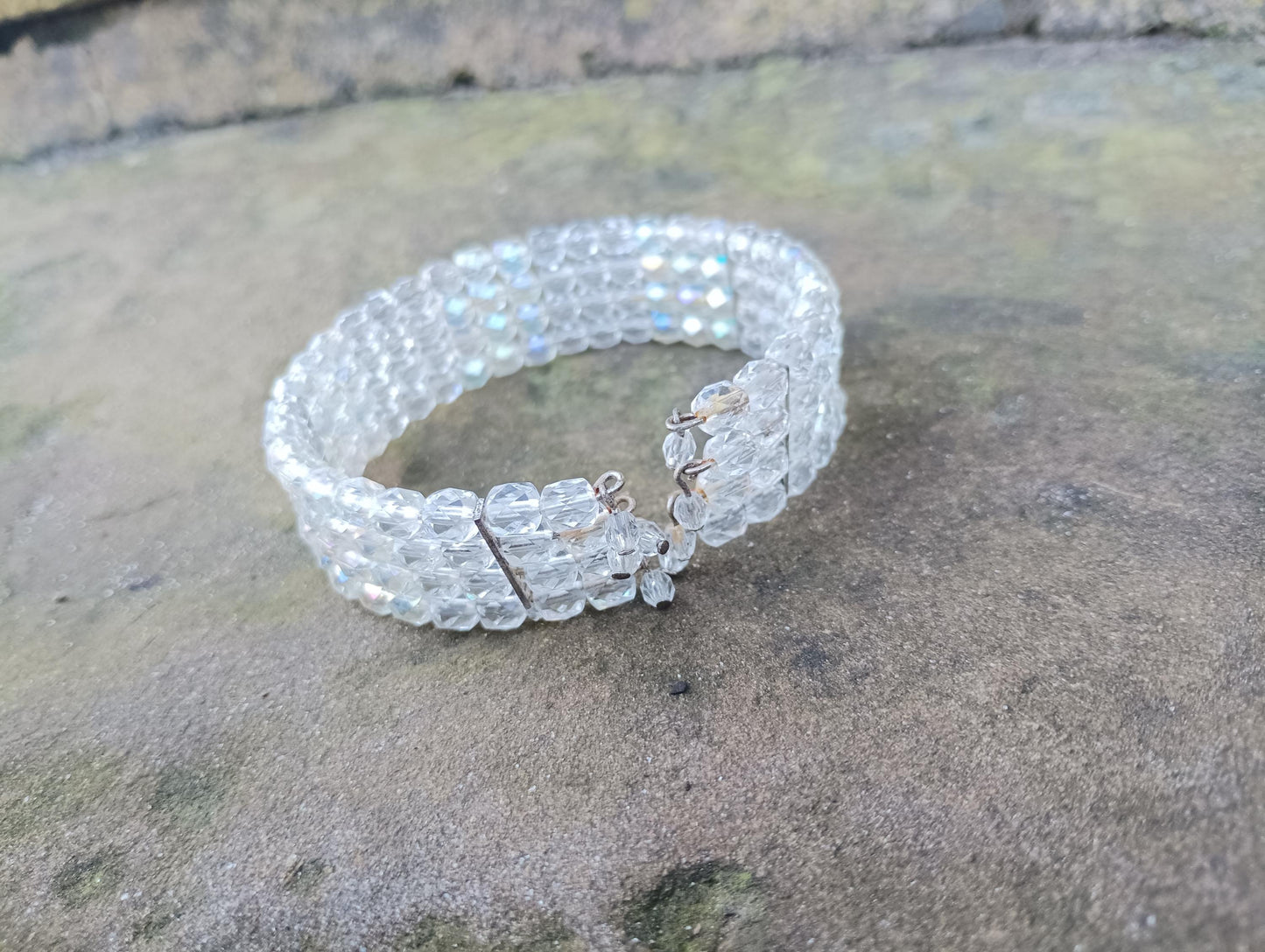 Vintage Aurora Borealis Beaded Bracelet