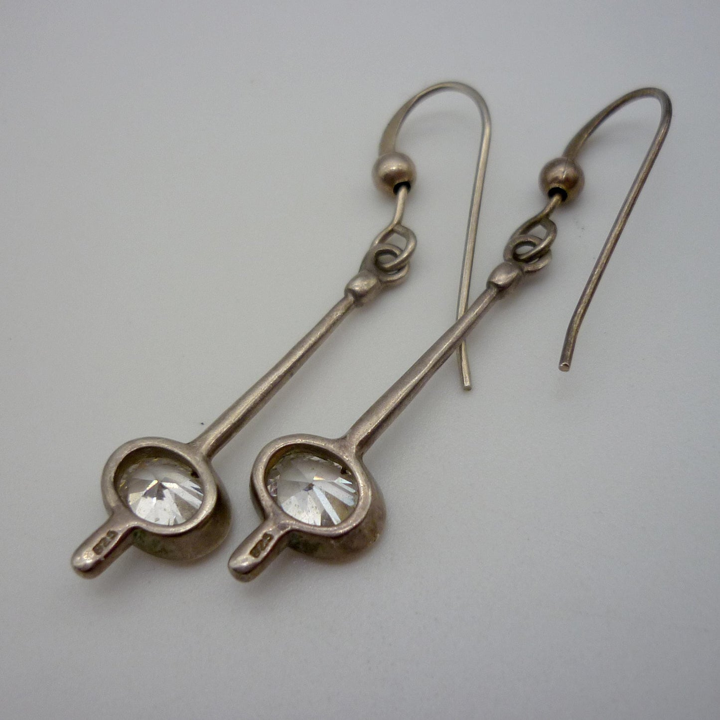 Vintage Clear Quartz Dangle Earrings