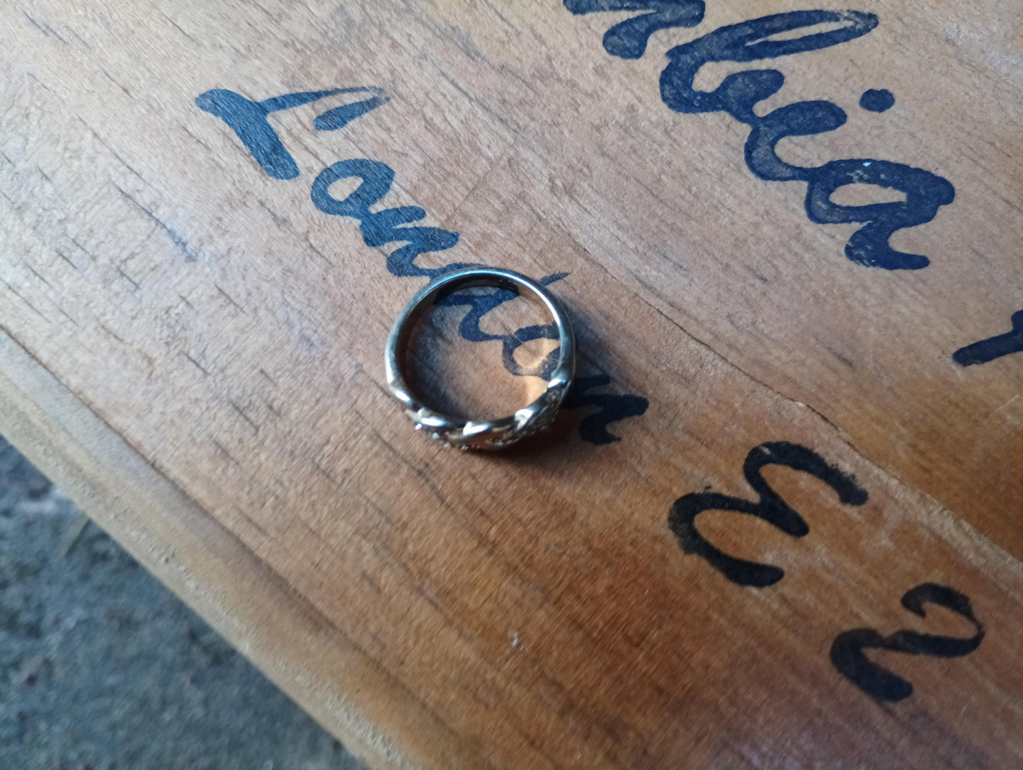 Vintage Crossover Ring with Cubic Zirconia, Size 6.25