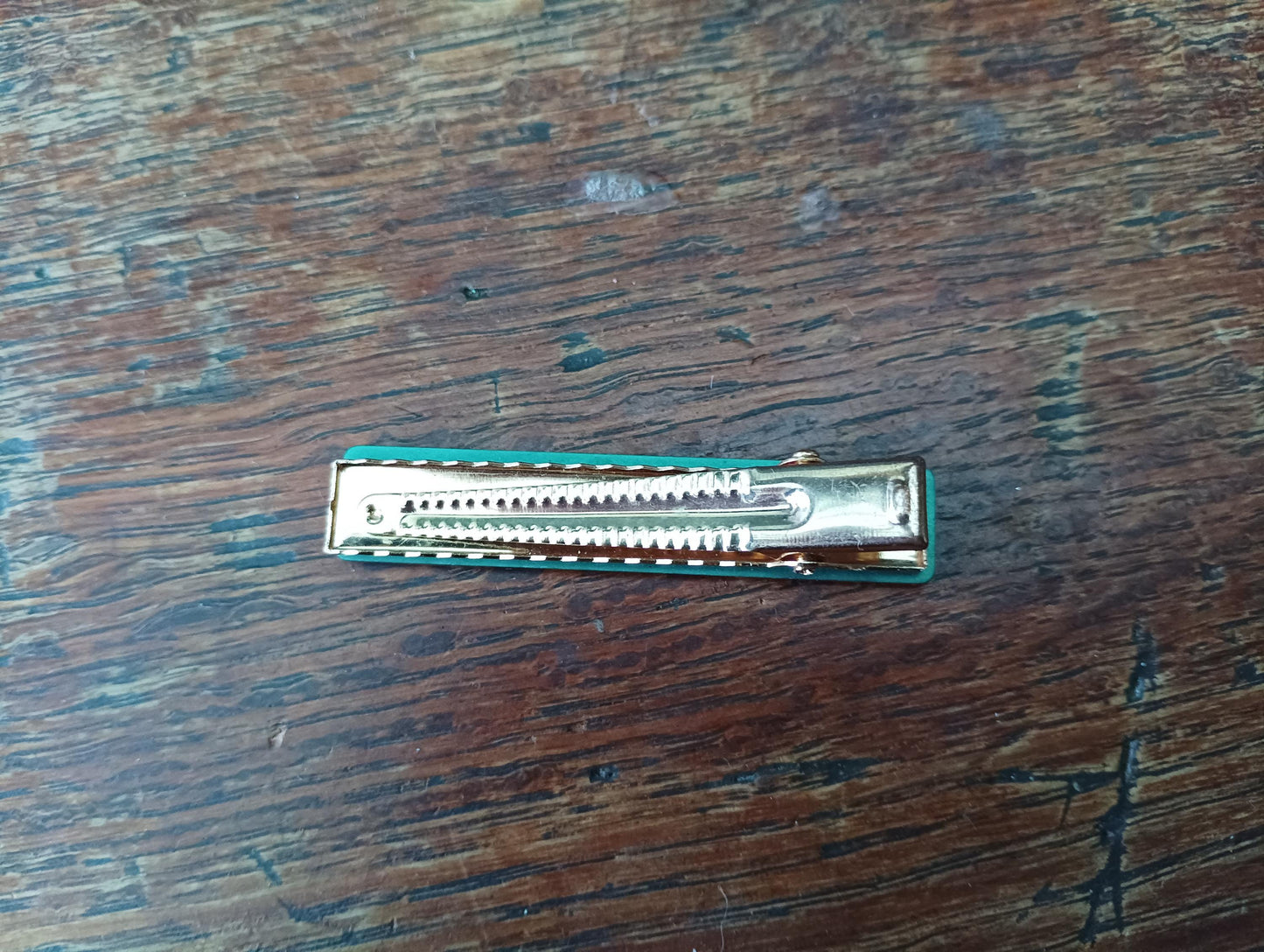 Green Marbled Acetate Barrette/Hair Clip, Malachite-style, Alligator clip back