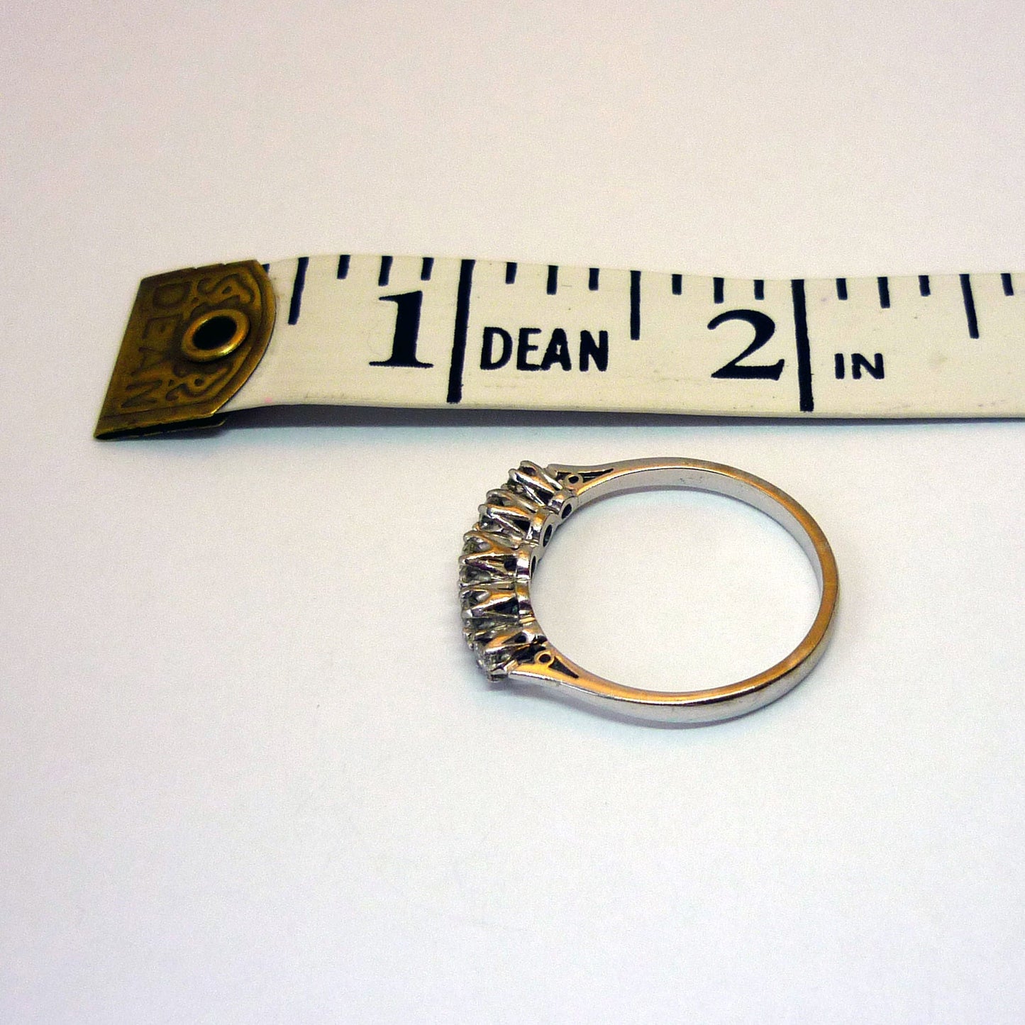 Vintage 18K White Gold Diamond Wedding Band - UK Size R/S, US Size 9