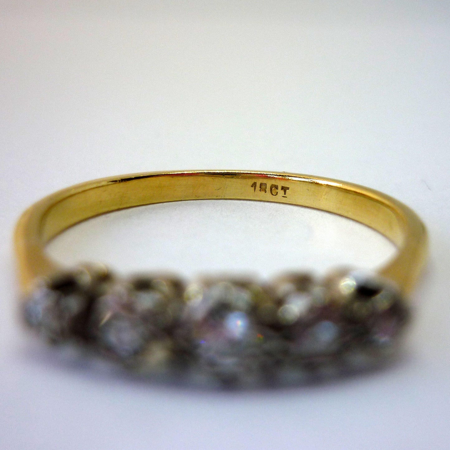 Five Stone Diamond Ring, Half Eternity Wedding Band Size 9