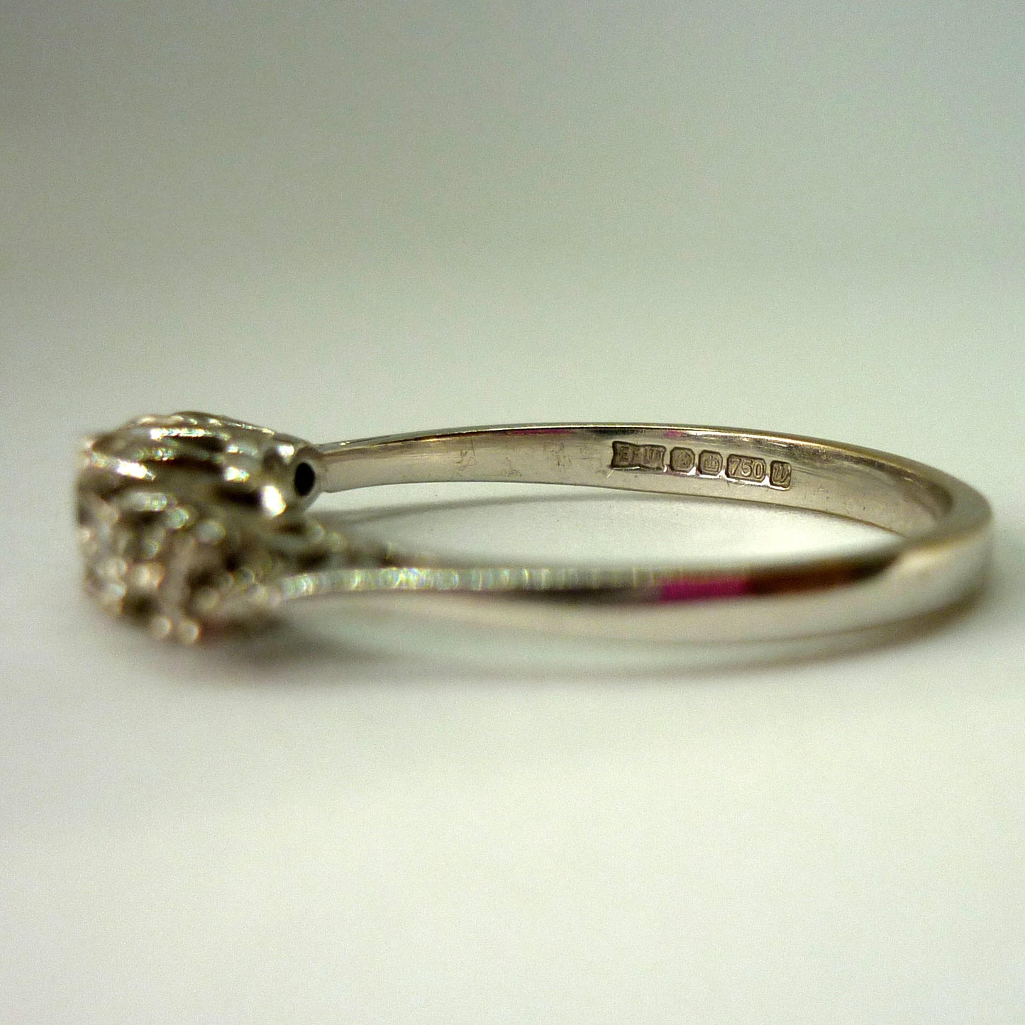 Vintage 18K White Gold Diamond Wedding Band - UK Size R/S, US Size 9