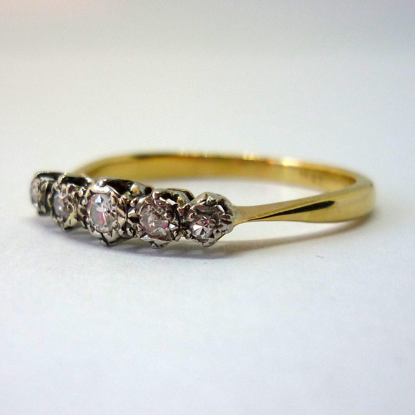 Five Stone Diamond Ring, Half Eternity Wedding Band Size 9