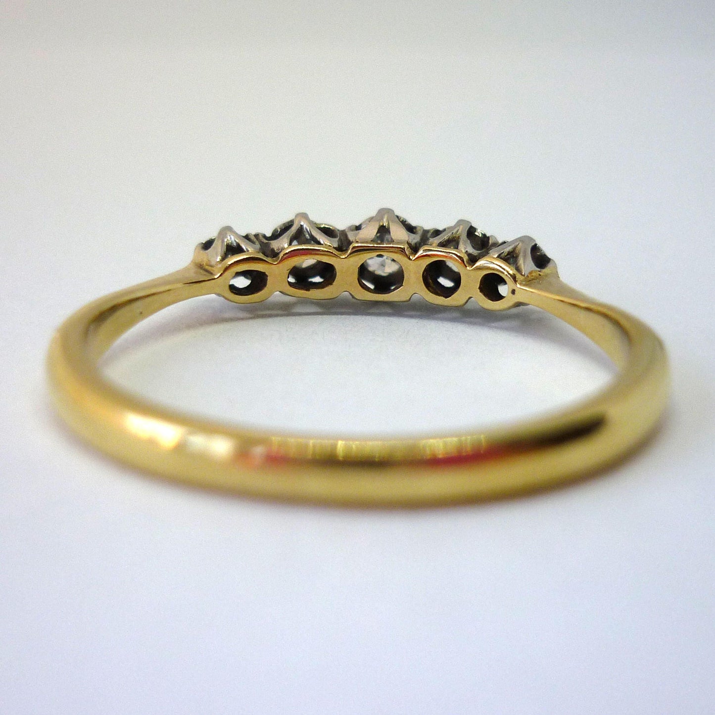Five Stone Diamond Ring, Half Eternity Wedding Band Size 9