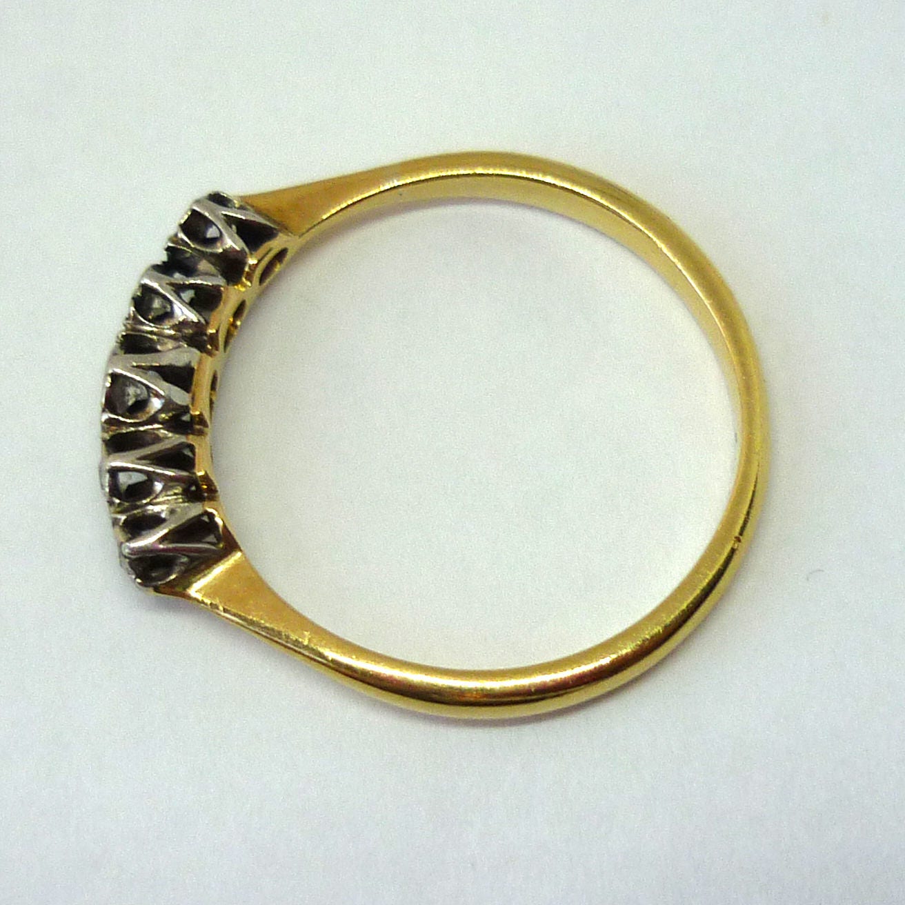 Five Stone Diamond Ring, Half Eternity Wedding Band Size 9