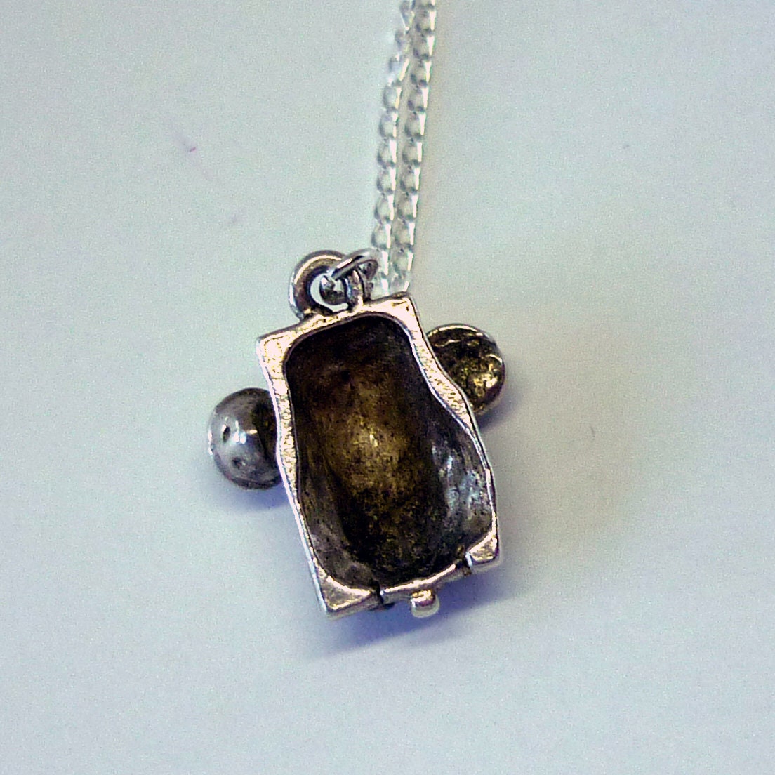 Silver Telephone Charm Necklace