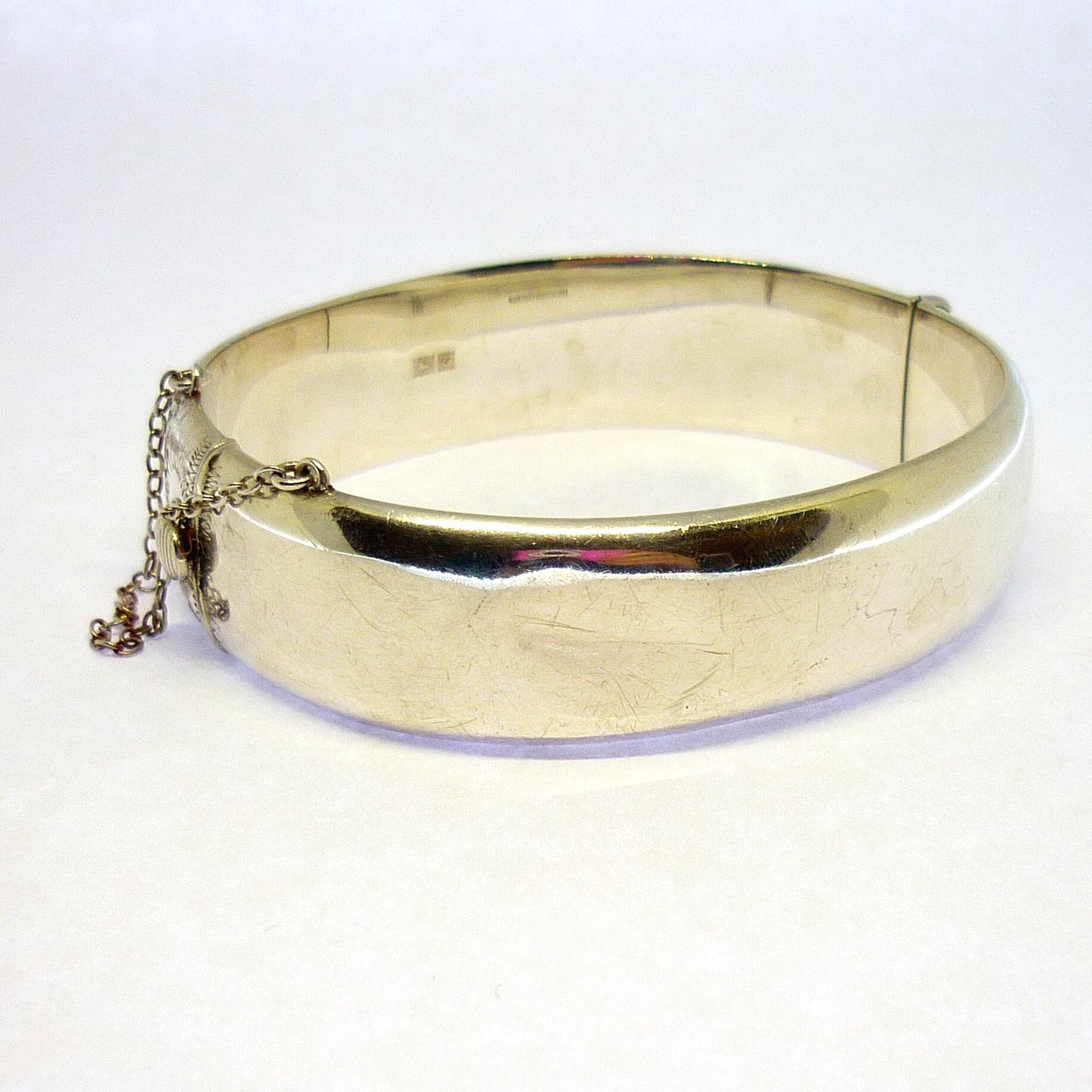 Victorian Revival Bracelet, Hinged Silver Bangle, Engraved Cuff Bracelet, Sixties Boho Hippie Jewelry Women