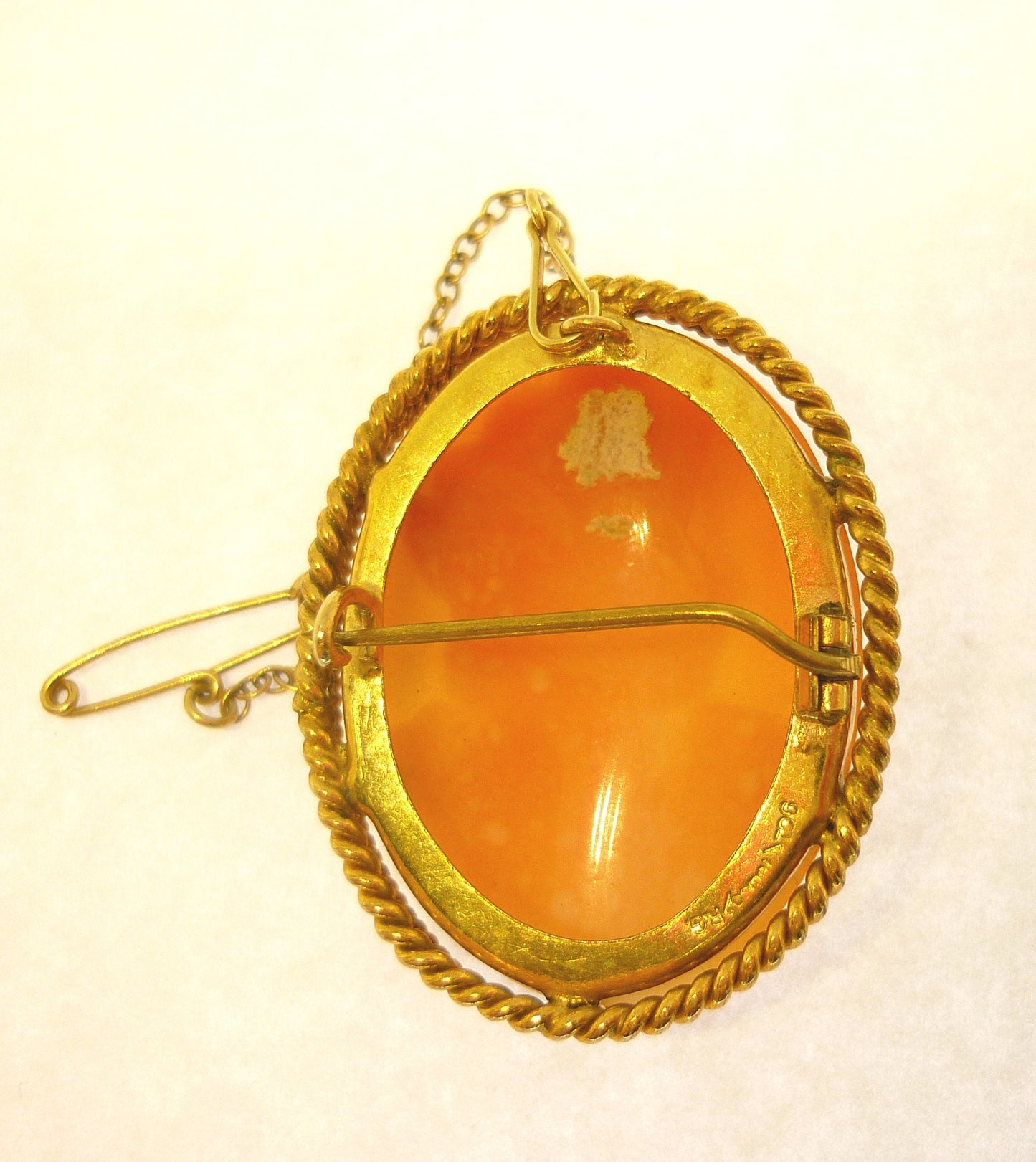 Victorian Shell Cameo Brooch: Antique Rolled Gold Pendant, Circa 1900