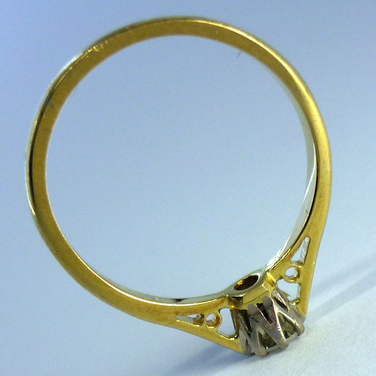 Solitaire Engagement Ring, Brilliant Cut Diamond and Gold Ring Size 5.75