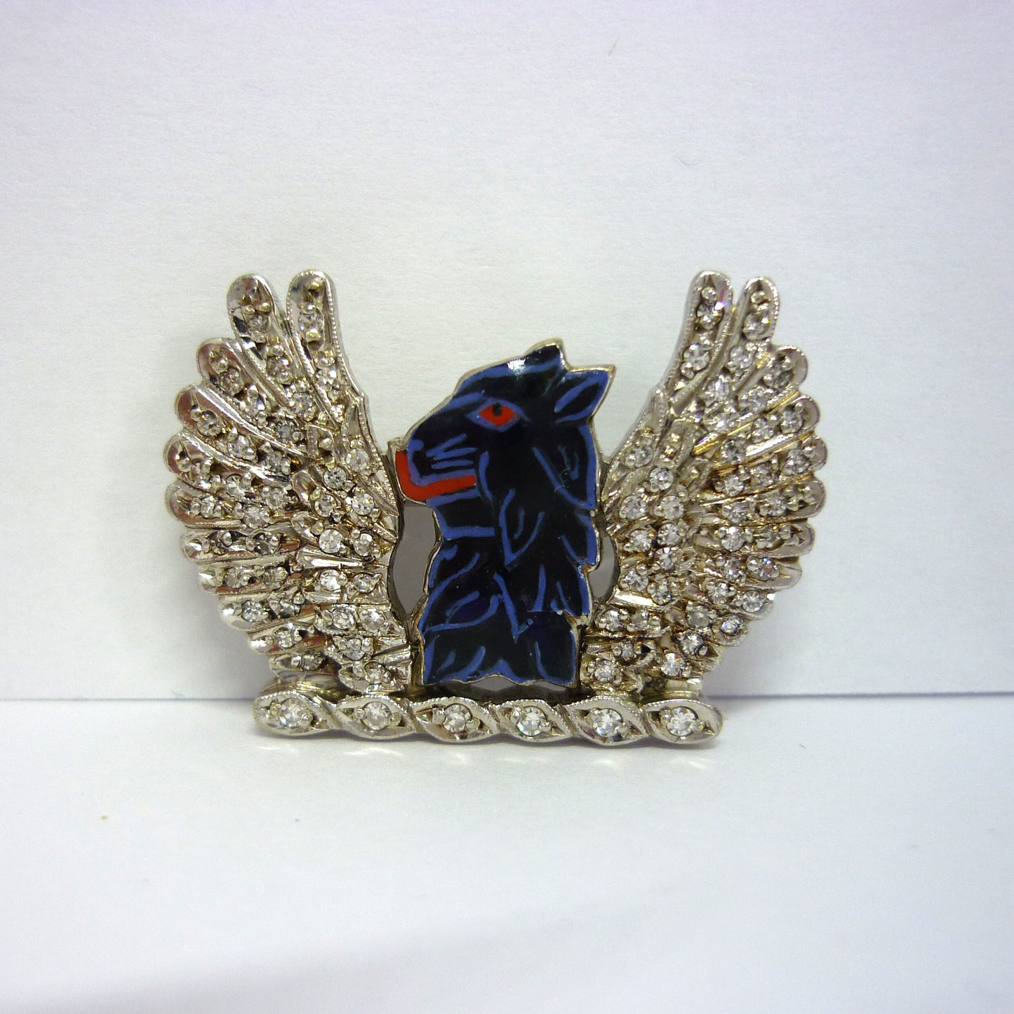 Sweetheart Brooch of Griffin with Diamond Wings, Rare Regimental Badge for The Ayrshire Yeomanry