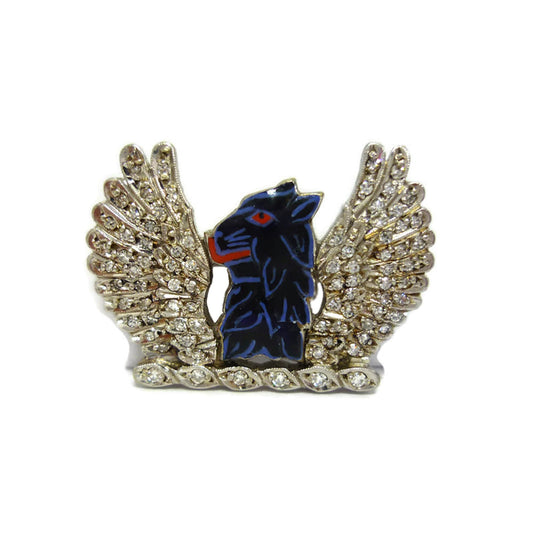 Sweetheart Brooch of Griffin with Diamond Wings, Rare Regimental Badge for The Ayrshire Yeomanry