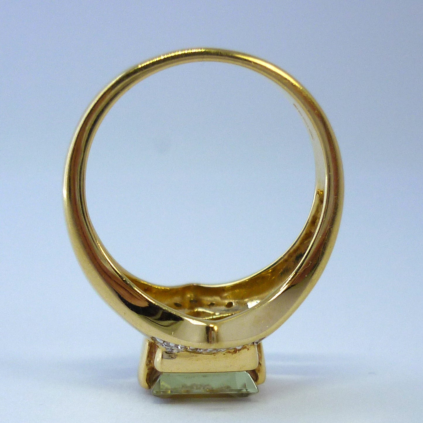 Square Citrine Ring with Diamonds