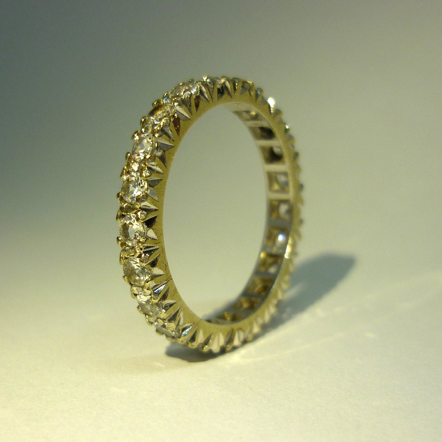 Art Deco Spinel Eternity Band Size 6.5, Vintage Stacking Ring White Gold