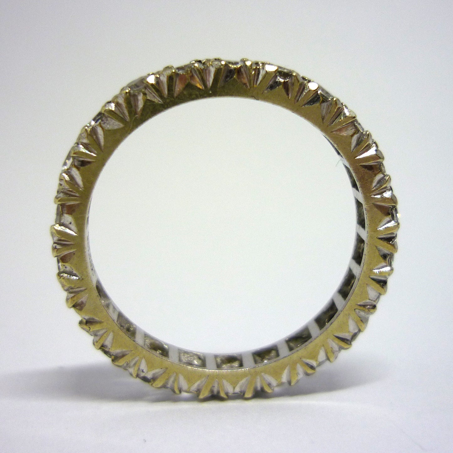 Art Deco Spinel Eternity Band Size 6.5, Vintage Stacking Ring White Gold