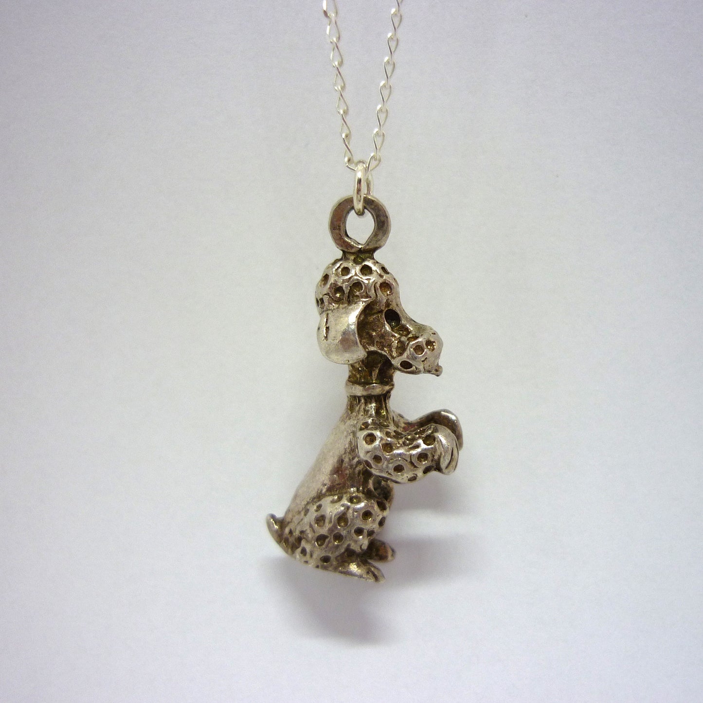 Silver Poodle Dog Charm Necklace