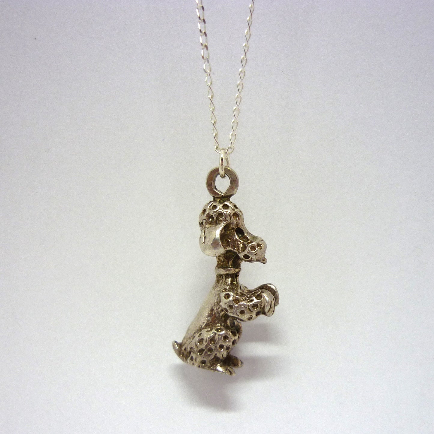 Silver Poodle Dog Charm Necklace
