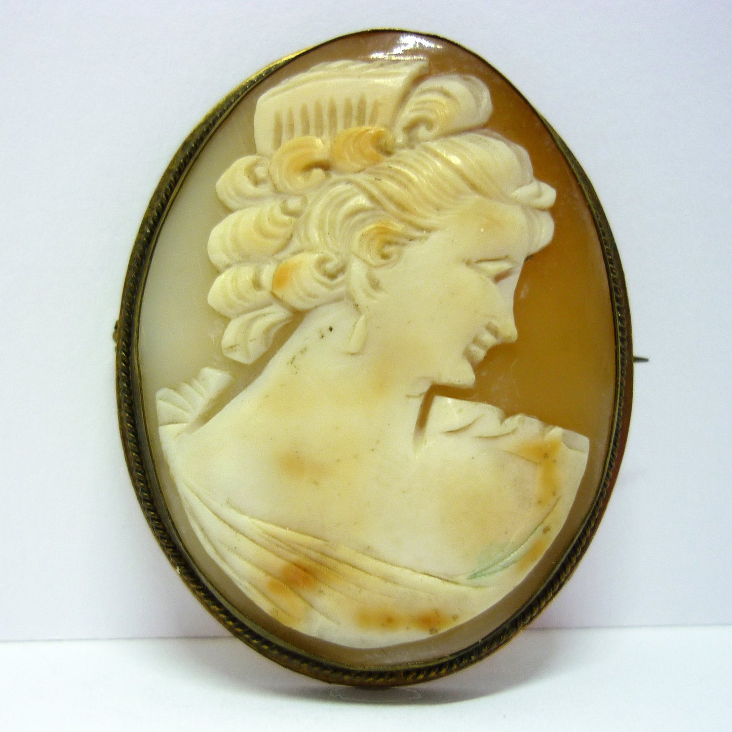 Vintage Cameo Brooch Pendant