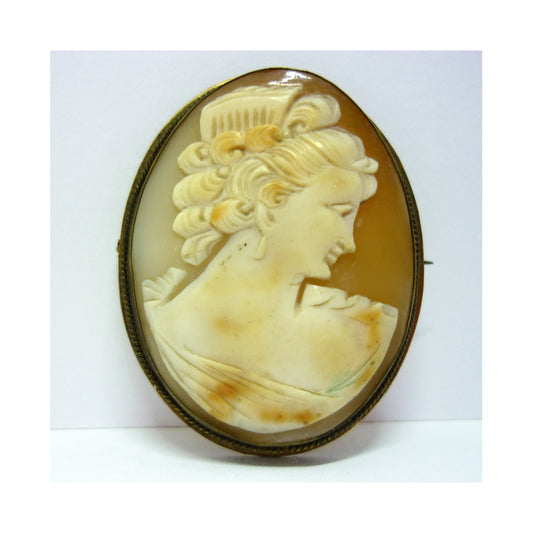 Vintage Cameo Brooch Pendant
