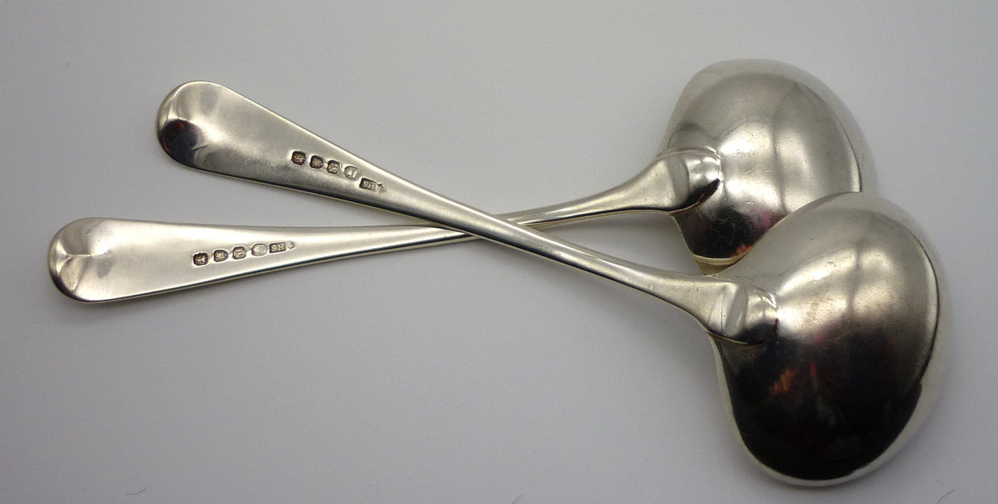 Antique Sterling Silver Sauce Ladles: Georgian Serving Spoons, London 1807