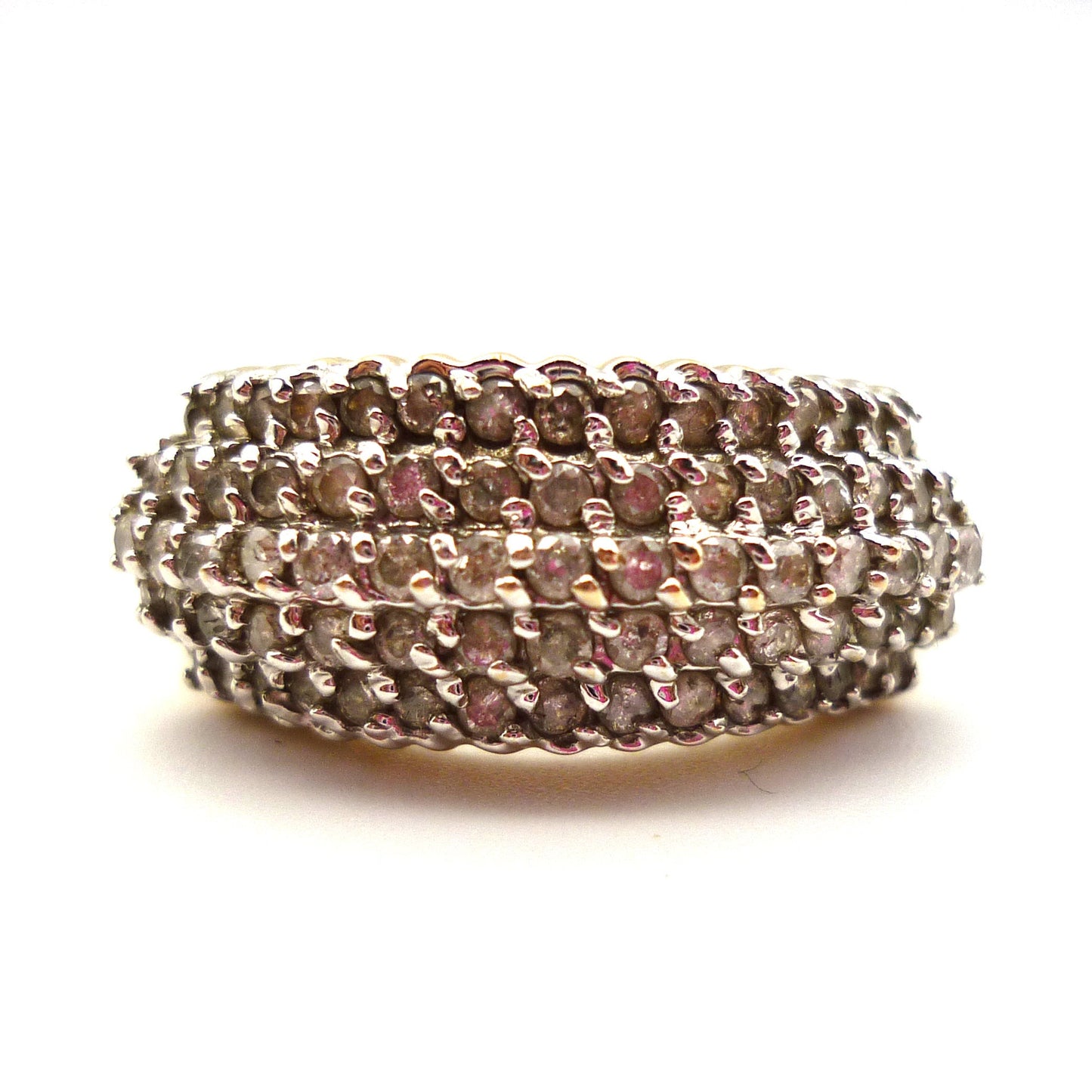 Chunky Gold 1ct Pave Diamond Ring Size 7.5