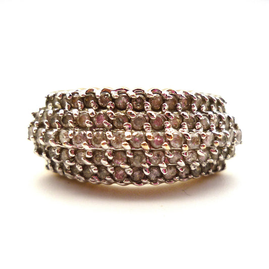 Chunky Gold 1ct Pave Diamond Ring Size 7.5