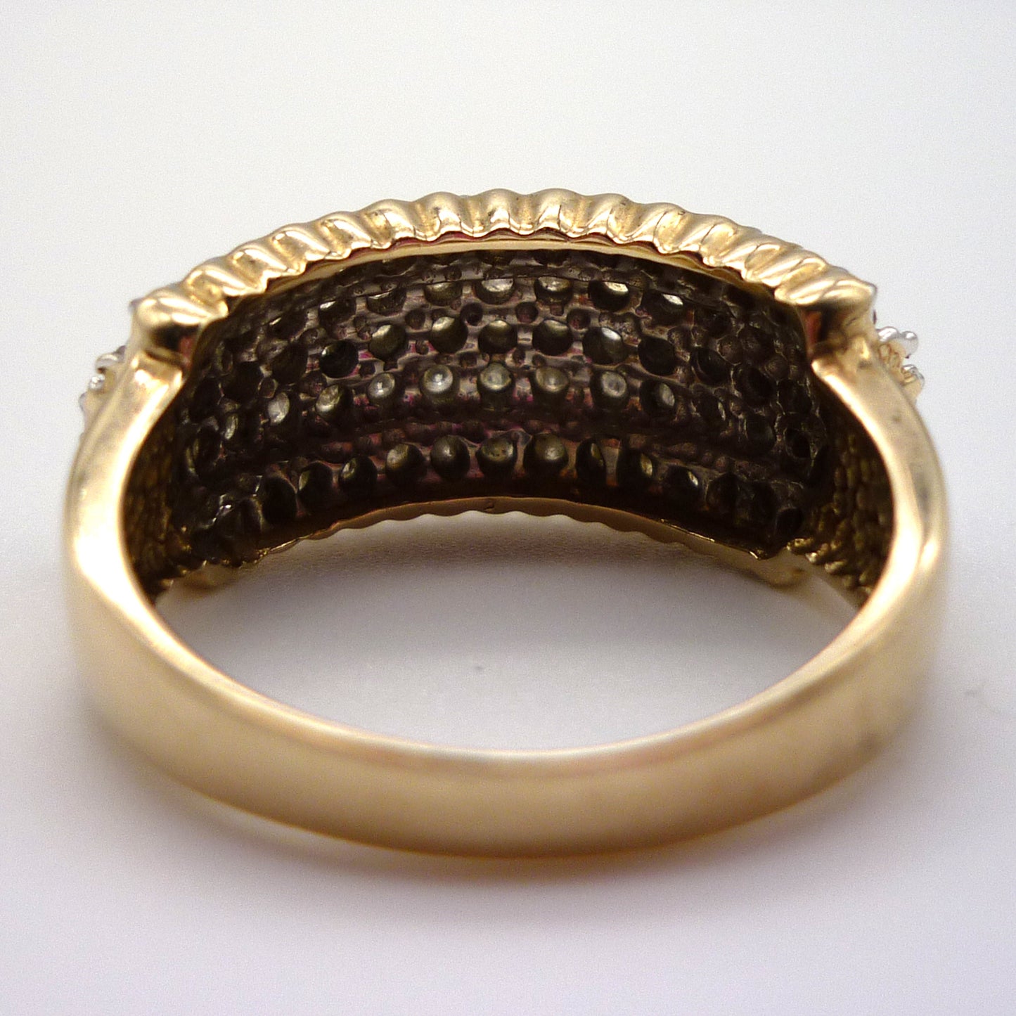 Chunky Gold 1ct Pave Diamond Ring Size 7.5