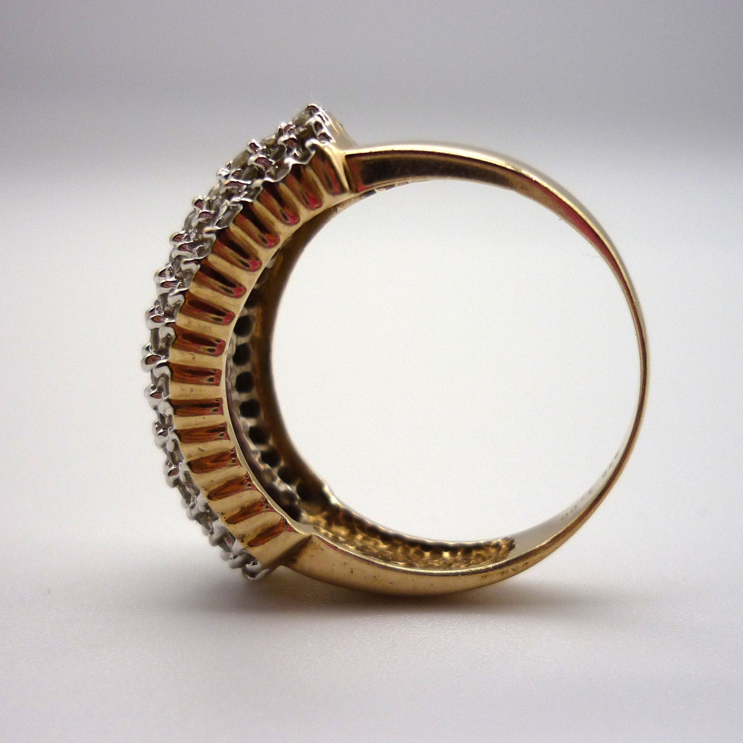 Chunky Gold 1ct Pave Diamond Ring Size 7.5