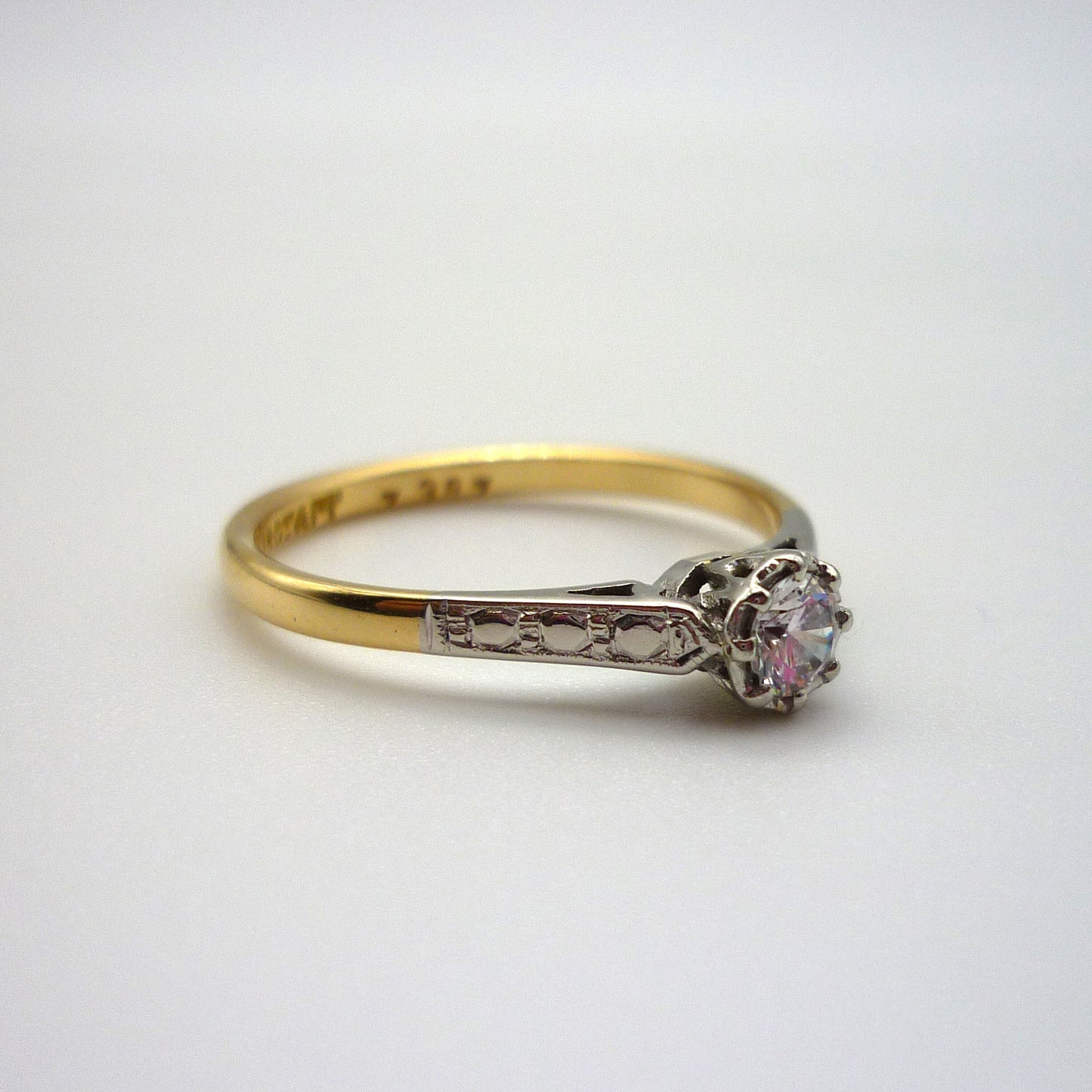 Art Deco Diamond Solitaire Engagement Ring Size 6.25