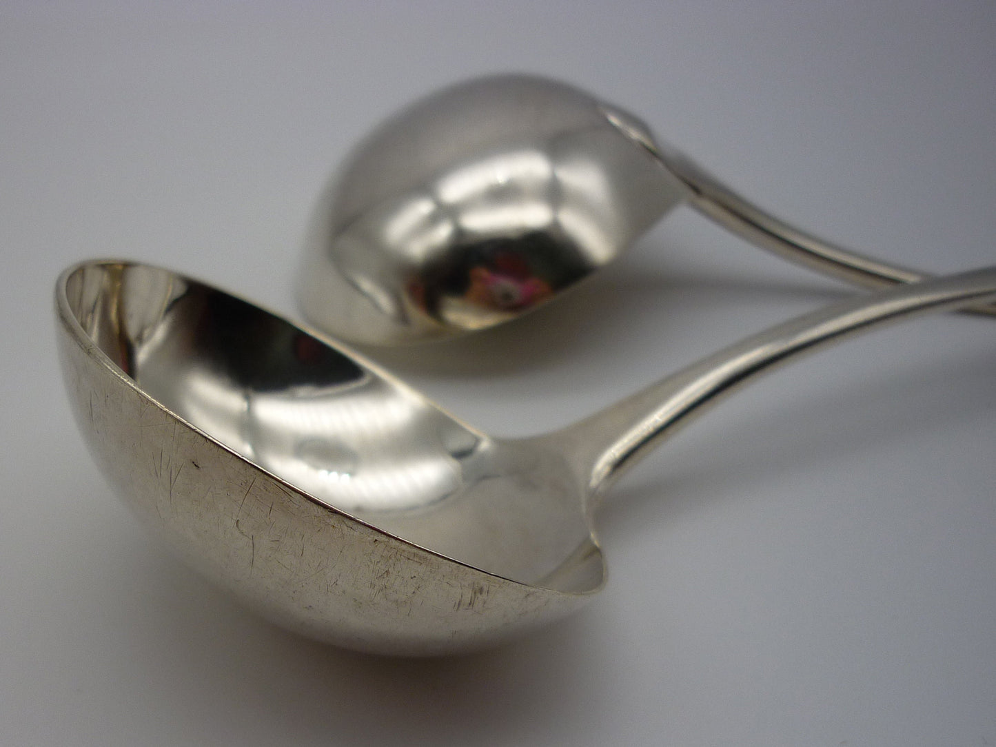 Antique Sterling Silver Sauce Ladles: Georgian Serving Spoons, London 1807