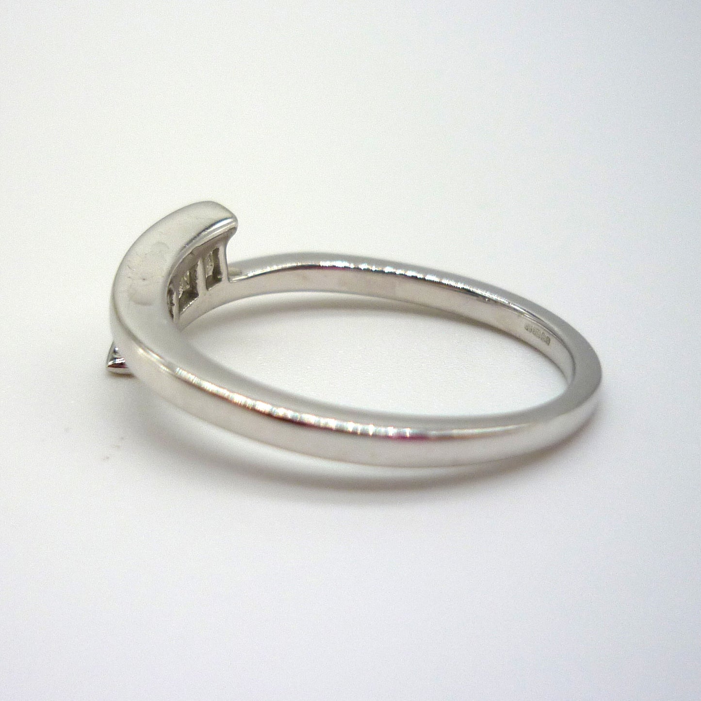 White Gold Band with Square Diamonds