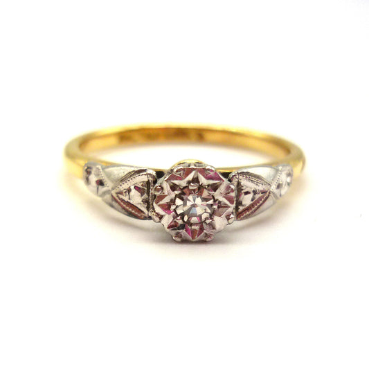 Art Deco Solitaire Diamond Ring Size 6.25