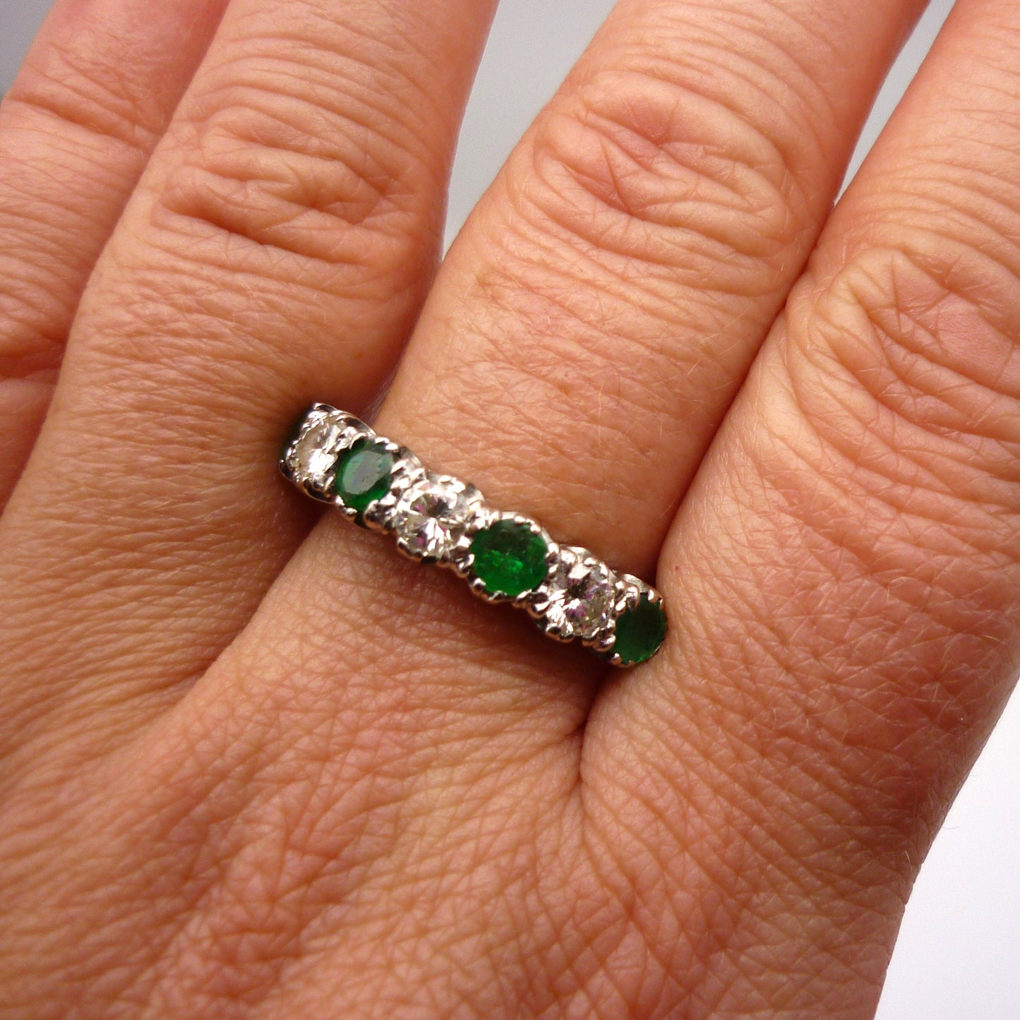 Emerald & Diamond Stacking Ring
