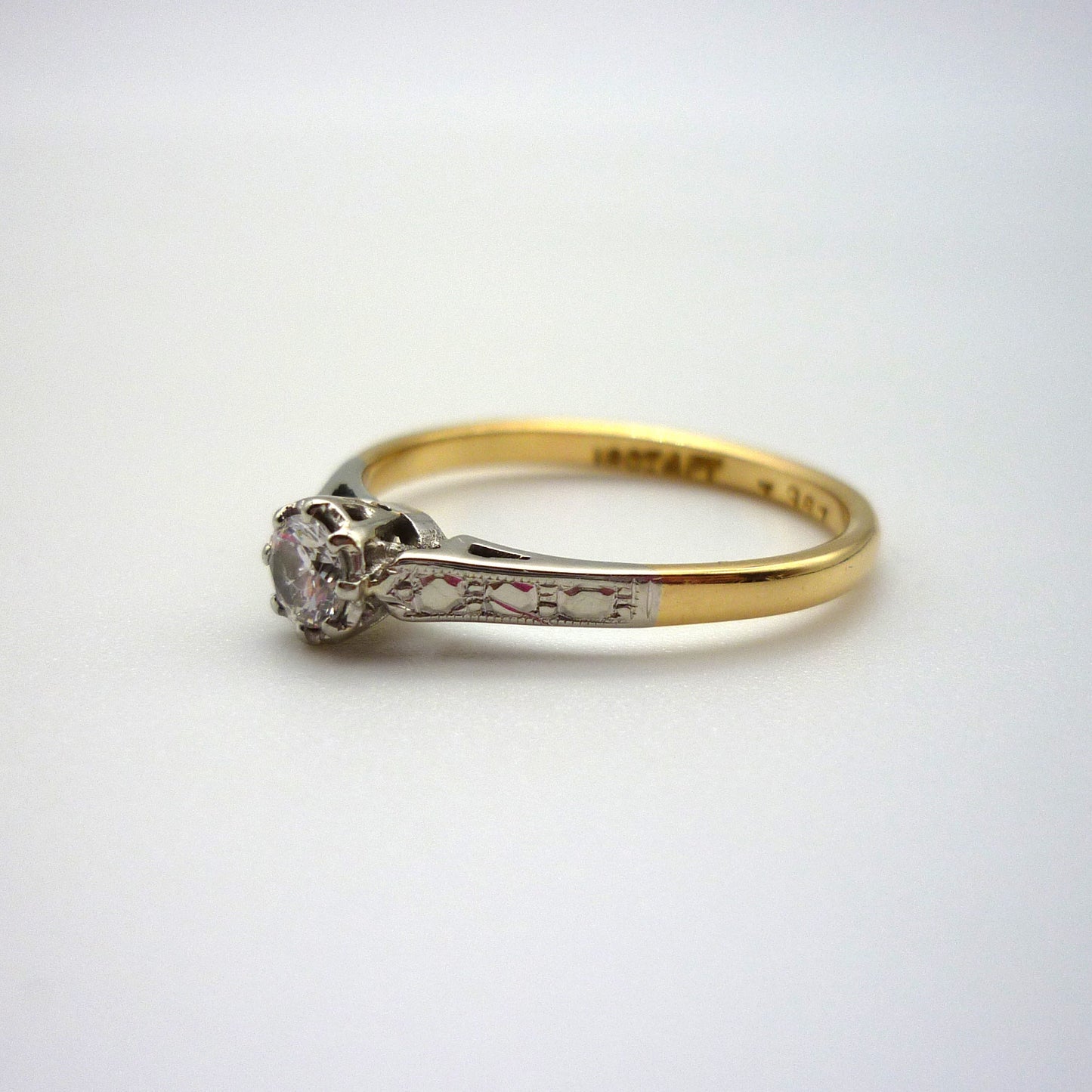 Art Deco Diamond Solitaire Engagement Ring Size 6.25