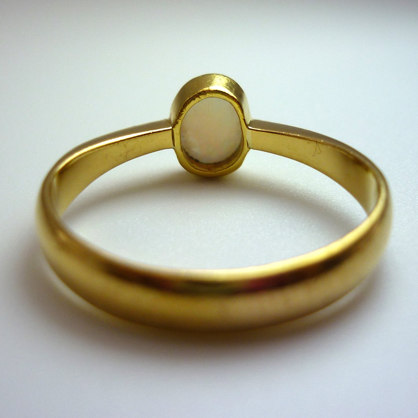 Victorian Romantic Era Opal Engagement Ring Size 8.25, Antique 22k Gold Ring from 1850s