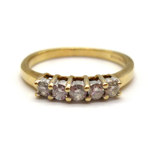 5 Stone Diamond Wedding Band Size 7