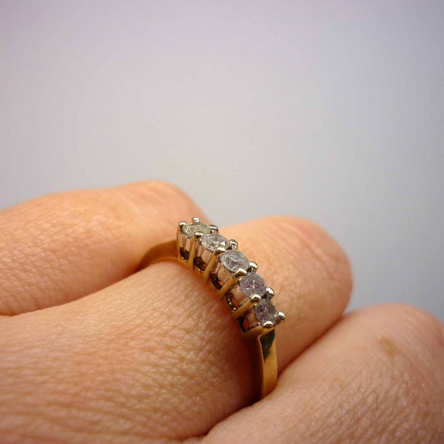 5 Stone Diamond Wedding Band Size 7